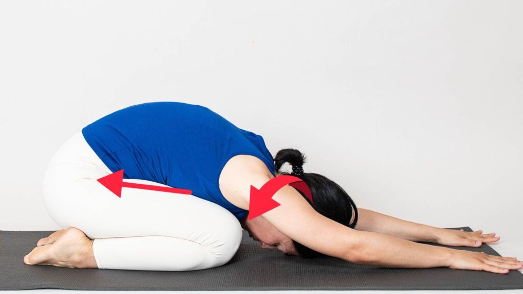 Adho Mukha Virasana (Downward-Facing Hero Pose) final position